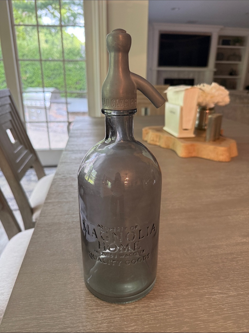Magnolia Home Glass Seltzer Bottle - Gray (Decorative)
